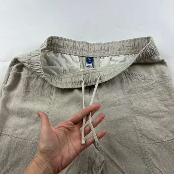 TALL Old Navy Flax Linen Blend High Rise Slim Leg Ankle Pant LT - Picture 3 of 7